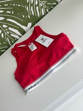 Wilson Hot Red Racerback Athletic Crop Top Bra❤️